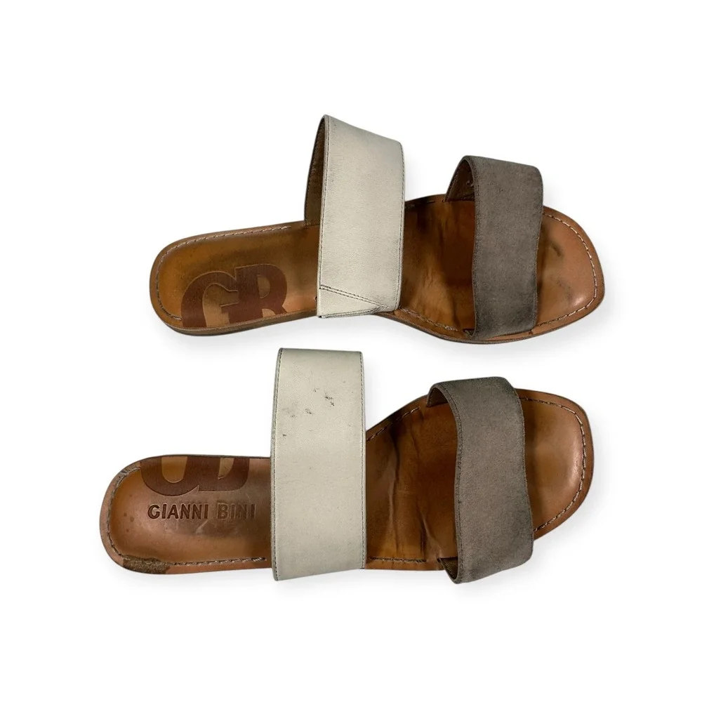 Gianni Bini Two-Strap Slide‎ Sandals Casual Comfort Neutral Size 9